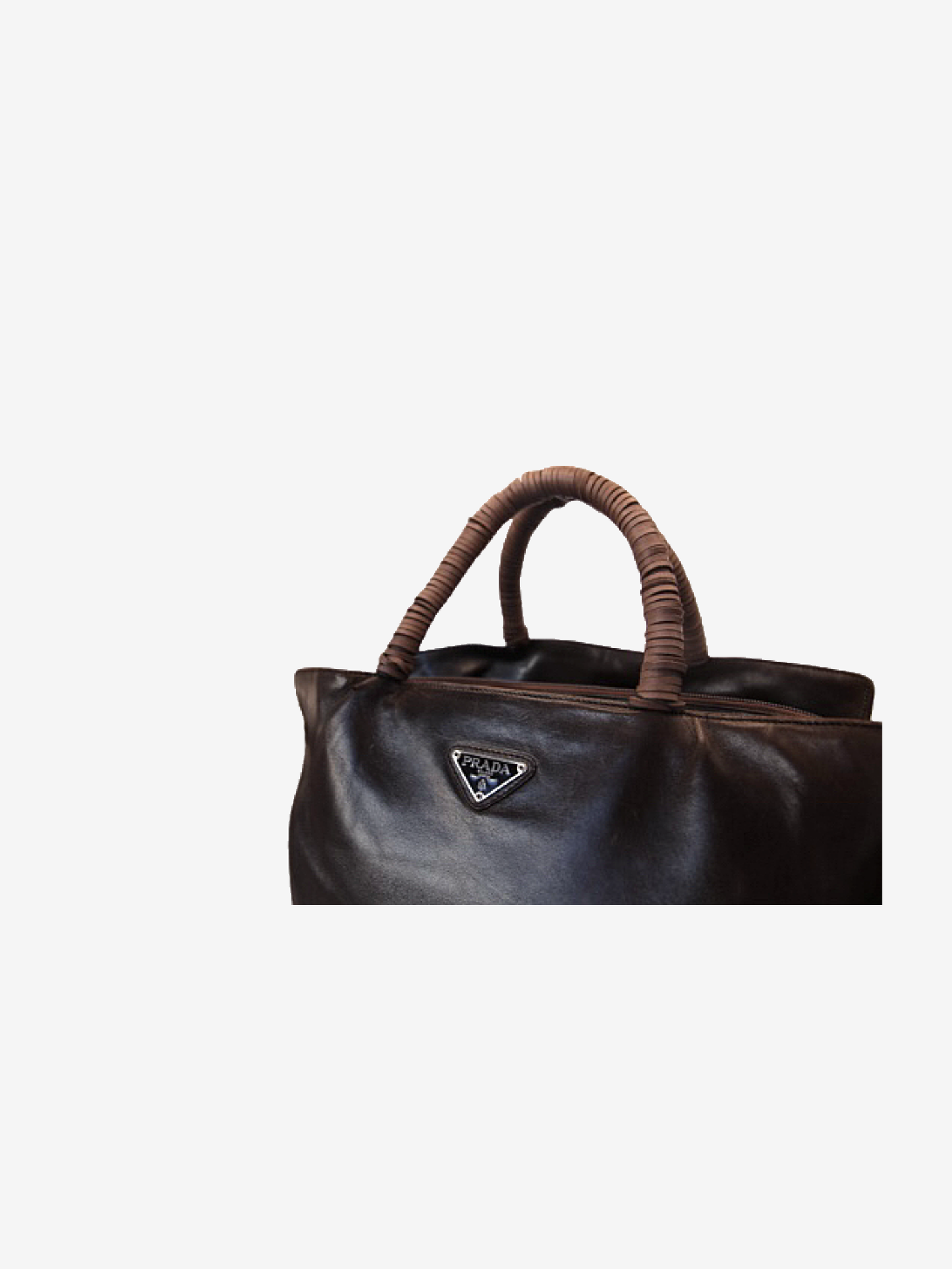 PRADA LEATHER TOTE BAG